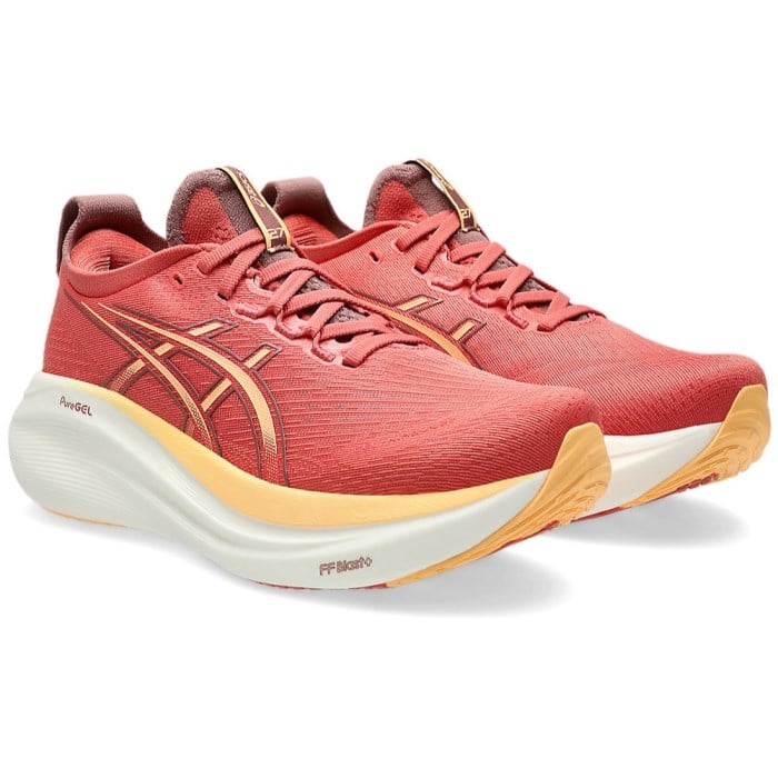 Asics Gel Nimbus 27 - Womens Running Shoes - Dark Pink Clay/Orange Glow
