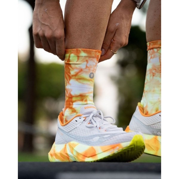 Shyu Half Crew Racing Socks - Orange/Zest/White