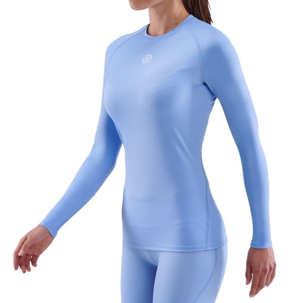 Skins Series-1 Womens Compression Long Sleeve Top - Sky Blue