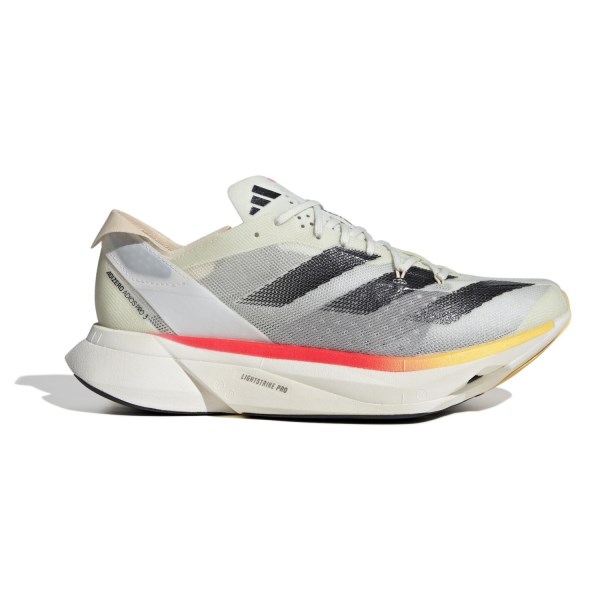 adidas Adizero Adios Pro 3 - Mens Road Racing Shoes - Ivory/Core Black/Crystal Sand