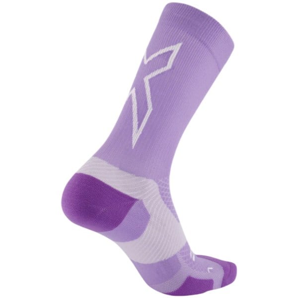 2XU Vectr Light Cushion Crew Running Socks - Grape Fizz/White