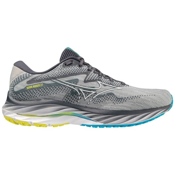 Mizuno Wave Rider 27 - Mens Running Shoes - Pearl Blue/White/Bolt