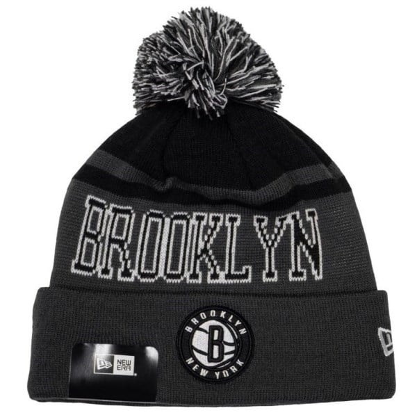 New Era Brooklyn Nets Knit Pom Basketball Beanie - Brooklyn Nets