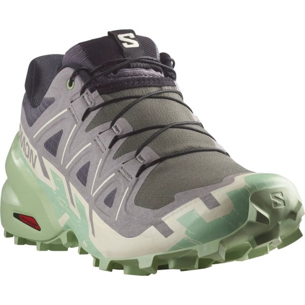 Salomon Speedcross 6 - Womens Trail Running Shoes - Castlerock/Vanilla Ice/Smoke Green