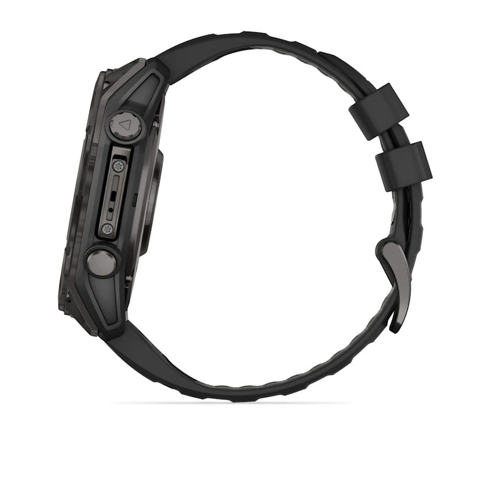 Garmin Fenix 8 51mm AMOLED Sapphire Edition Titanium Watch - Carbon Grey DLC Titanium with - Carbon Grey DLC Titanium with Black/Pebble Grey Silicone Band - image 8