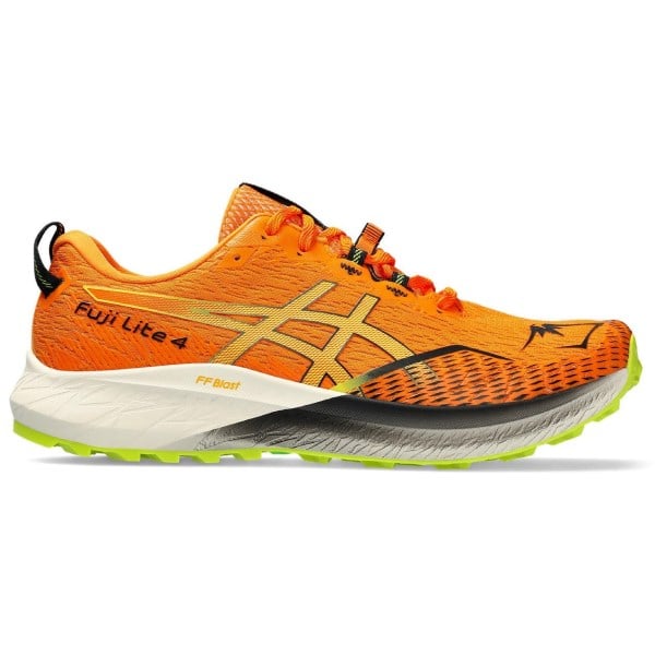 Asics Fuji Lite 4 - Mens Trail Running Shoes - Bright Orange/Neon Lime