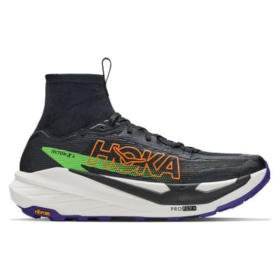 Hoka Tecton X 4 - Mens Trail Running Shoes - Black/Neon Green