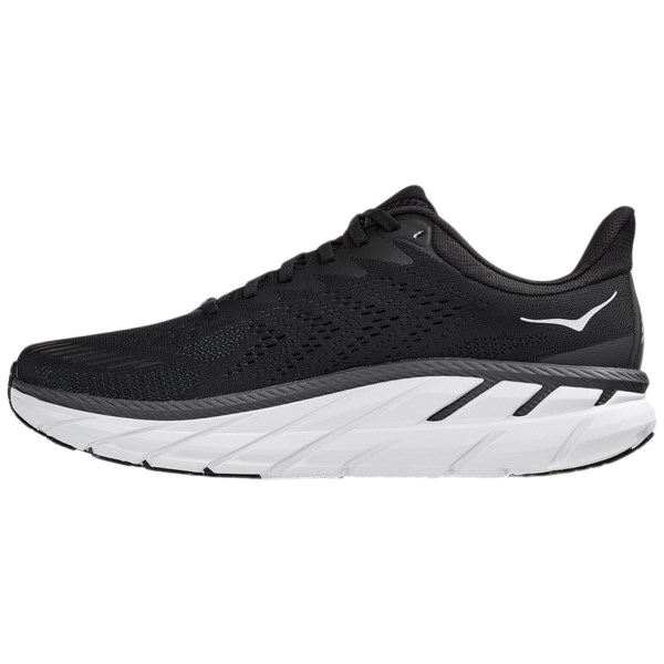 Hoka Clifton 7 - Mens Running Shoes - Black/White
