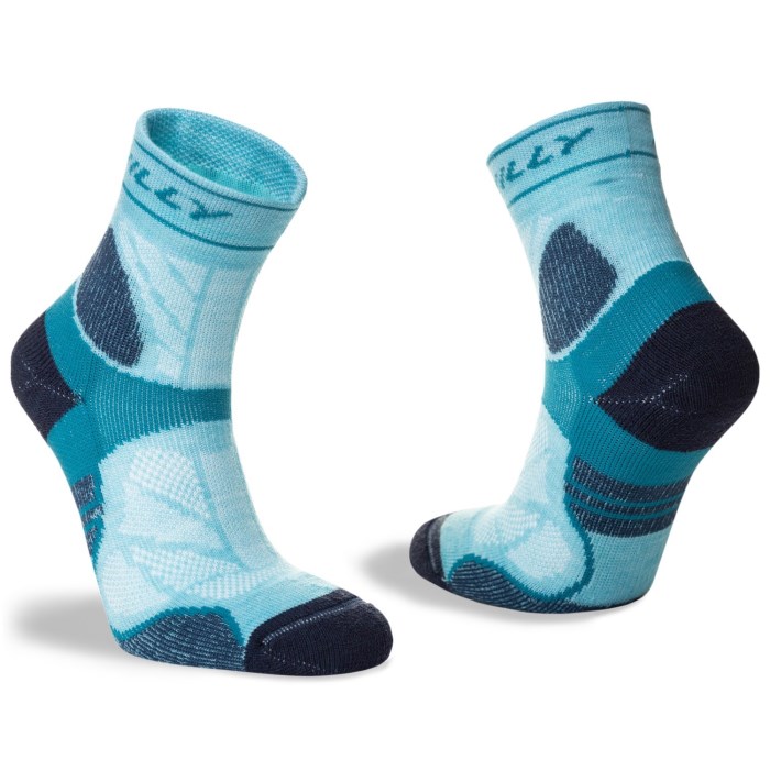 Hilly Off Road - Trail Anklet Running Socks Med - Peppermint / Teal