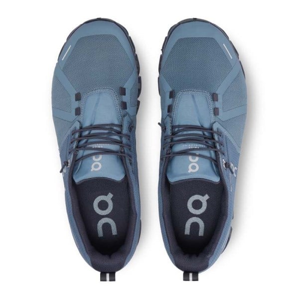 On Cloud 5 Waterproof - Mens Running Shoes - Metal/Navy