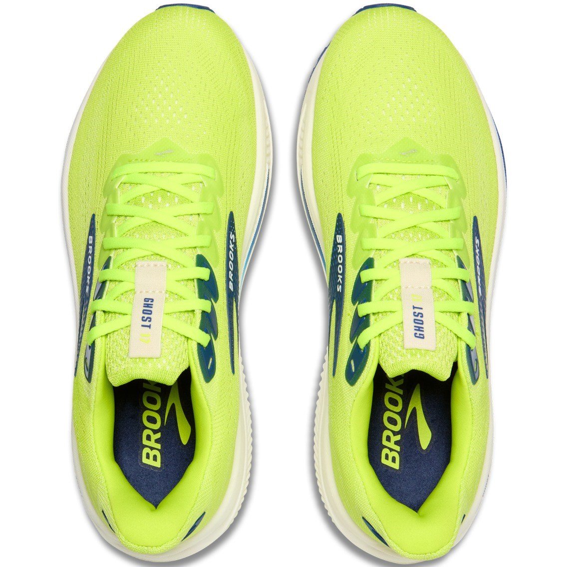 Brooks Ghost 17 - Mens Running Shoes - Acid Lime/Navy/White