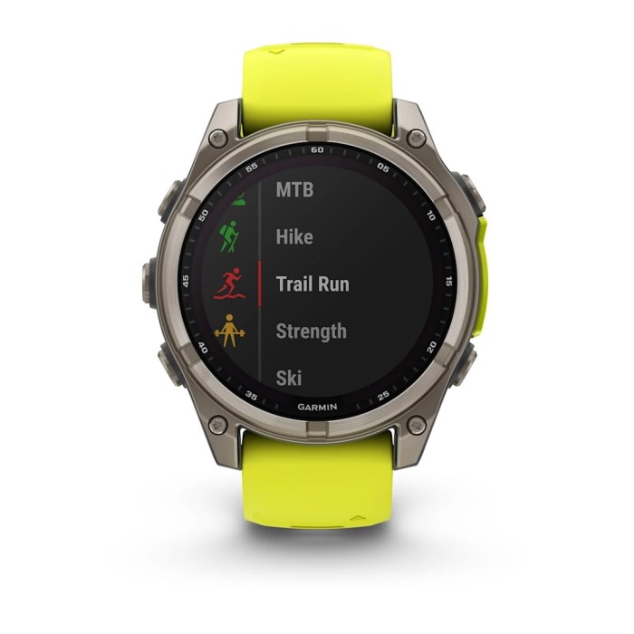 Garmin Fenix 8 Solar 47mm Sapphire Edition Titanium Watch - Amp Yellow/Graphite Silicone Band - image 10