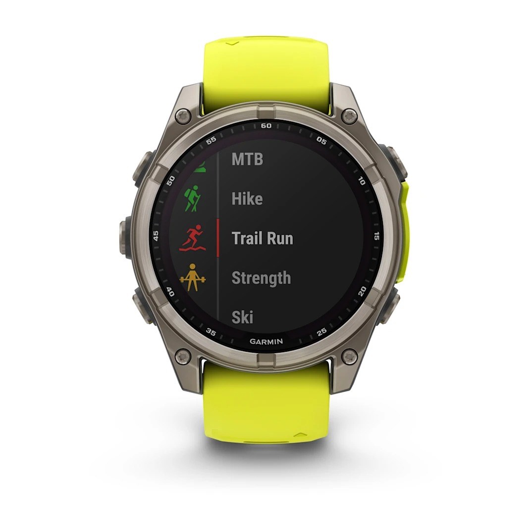 Garmin Fenix 8 Solar 47mm Sapphire Edition Titanium Watch - Amp Yellow/Graphite Silicone Band - image 10