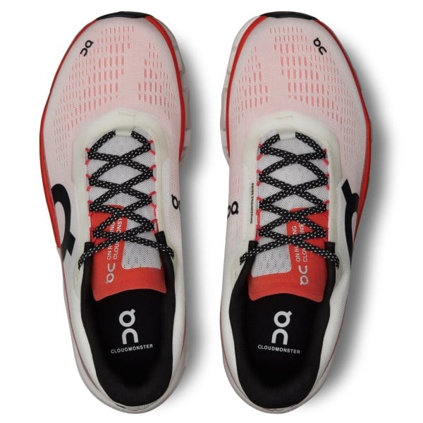 On Cloudmonster 2 - Womens Running Shoes - White/Flame