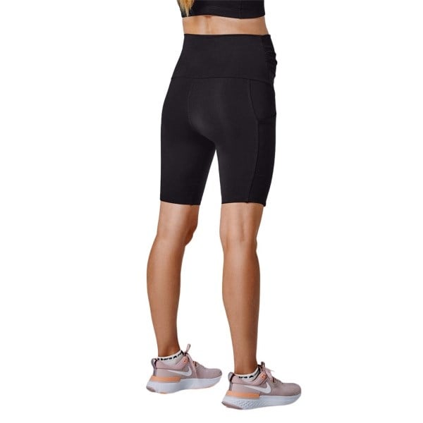 Running Bare Maternity Power Womens 9 Inch Bike Tights - Black