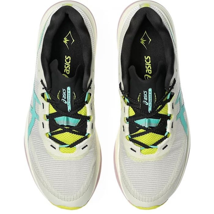 Asics Fuji Speed 4 - Mens Trail Running Shoes - Light Dust/Aurora Green