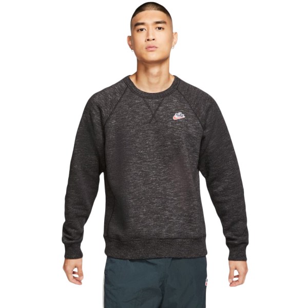 Nike Sportswear Heritage Crew Mens Sweatshirt Black/Heather RunDNA