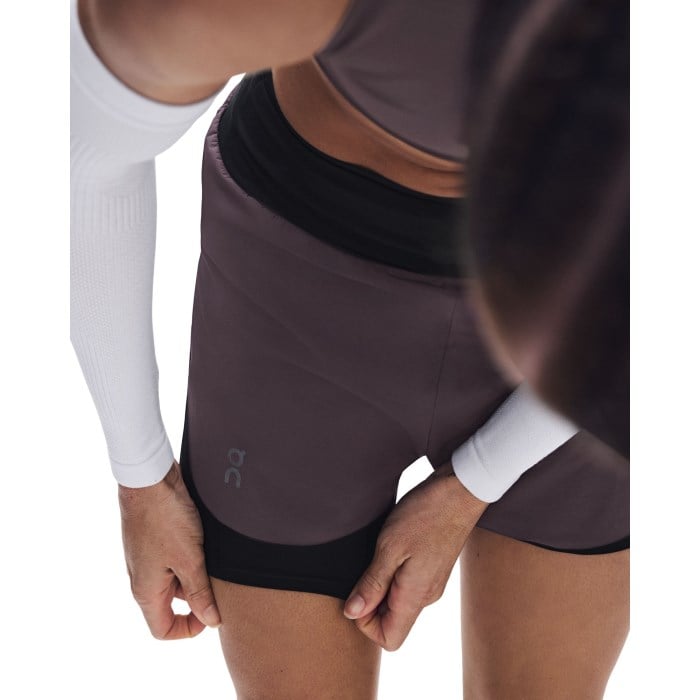 On Zero Womens 2-In-1 Running Shorts - Urchin/Black - image 7