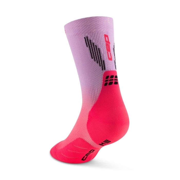 CEP Core Run Edition Gradient Mid Cut Womens Socks - Pink/Lilac Fade