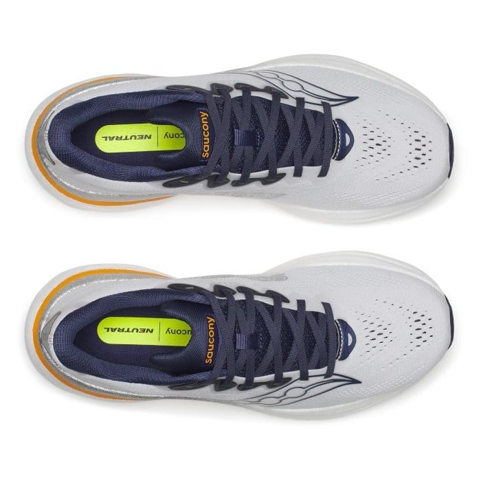 Saucony Ride 19 - Mens Running Shoes - White/Naval - image 3