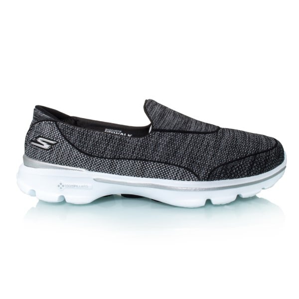 Skechers Go Walk 3 Super Sock 3 - Womens Walking Shoes - Black/White
