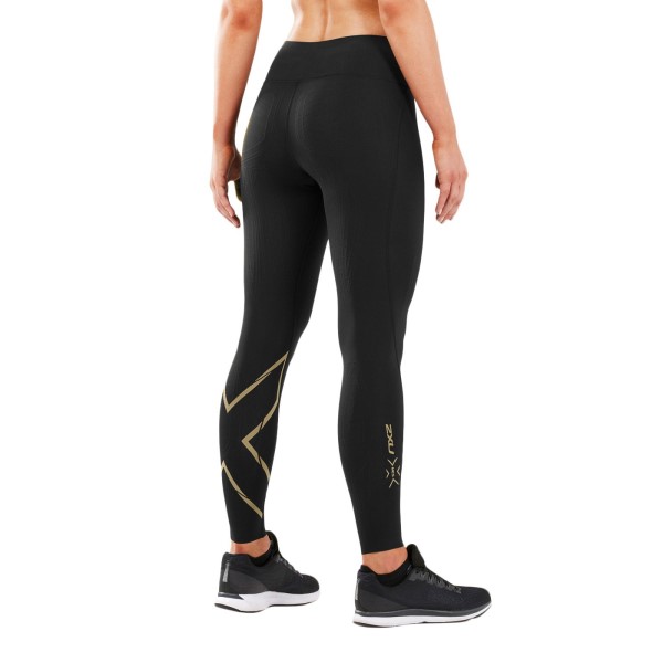 2XU MCS Force Cross Train Mid Rise Womens Compression Tights - Black/Gold