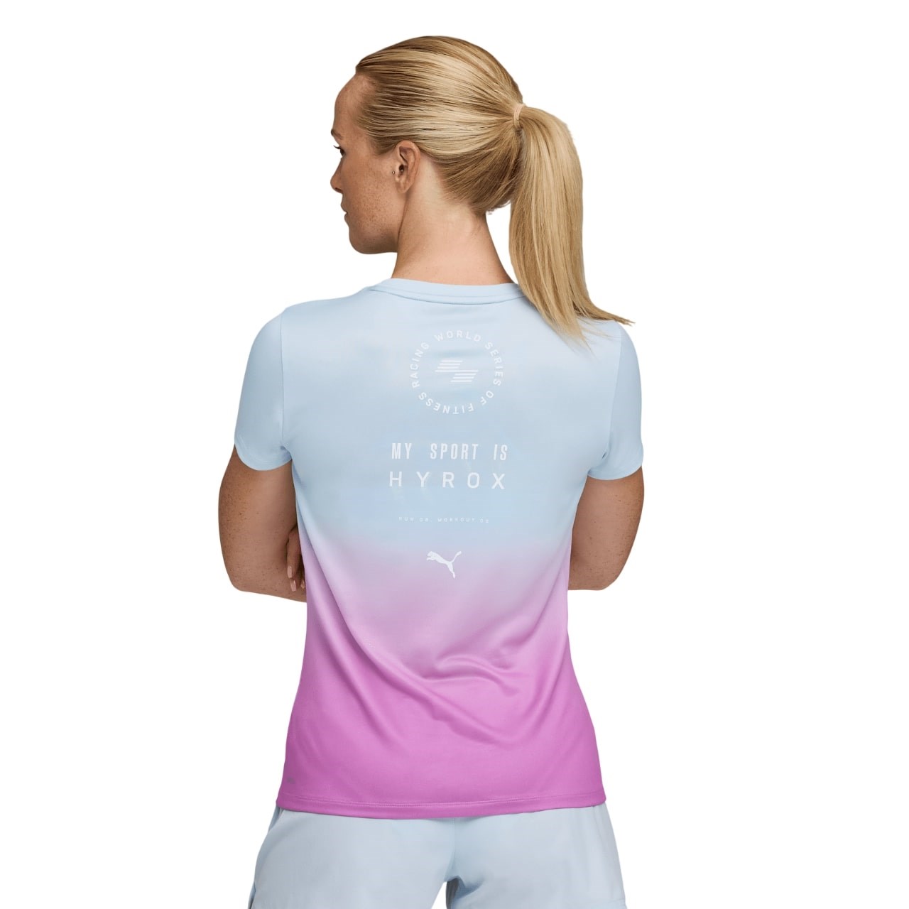 Puma X Hyrox Womens Poly Graphic T-Shirt - Lucite/Electric Orchid