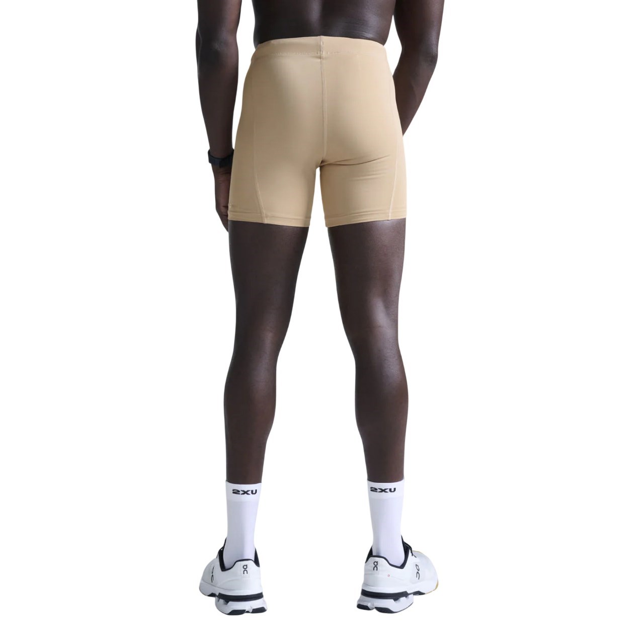 2XU Compression Mens Half Shorts - Beige/Beige