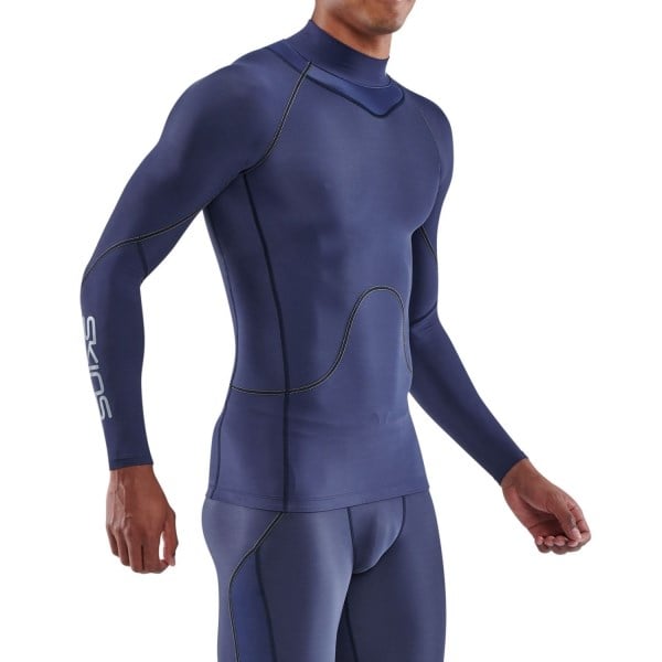 Skins Series-3 Mens Compression Thermal Long Sleeve Top - Navy