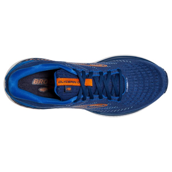 Brooks Glycerin GTS 19 - Mens Running Shoes - Navy/Blue/Orange