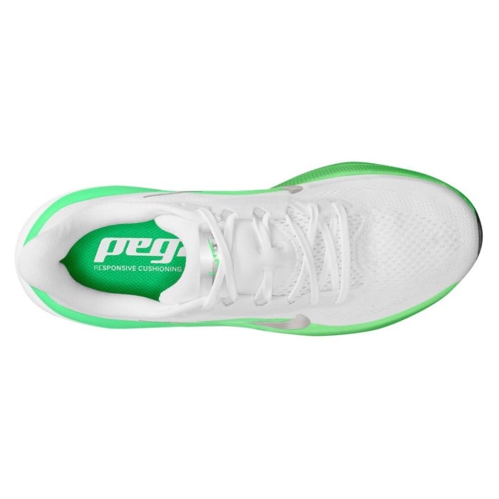 Nike Pegasus 42 - Womens Running Shoes - White/Metallic Silver/Green Strike - image 6