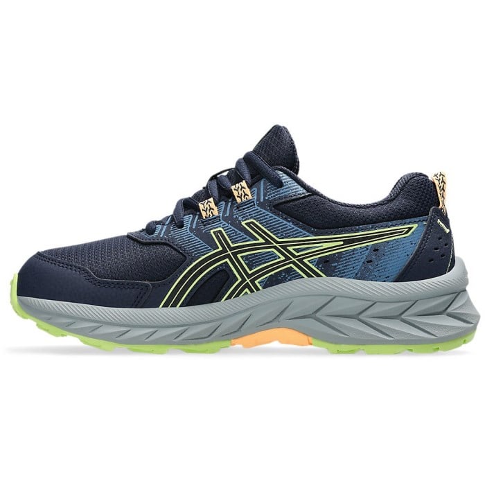 Asics Gel Venture 9 GS - Kids Trail Running Shoes - Midnight/Lime Green
