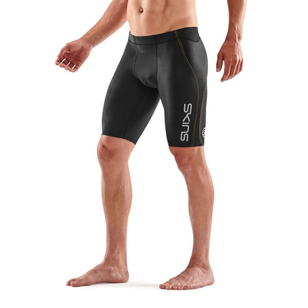 Skins Series-3 Mens Compression Half Tights 400 - Black/Yellow