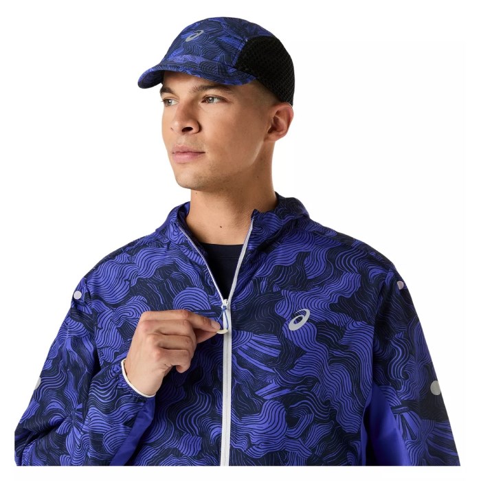 Asics FujiTrail Mens Packable Running Jacket - Cobalt Burst/Indigo Blue/Cream