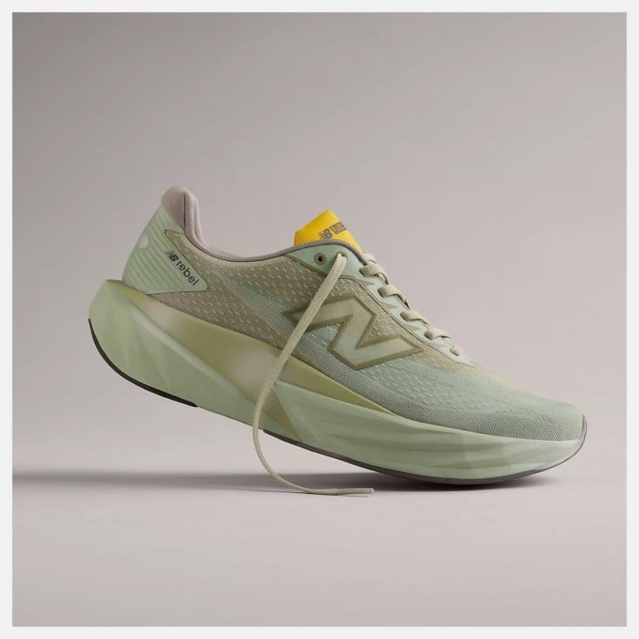 New Balance FuelCell Rebel v5 Ginkyo - Womens Running Shoes - Garter Snake/Mosaic Green/Ginger Lemon