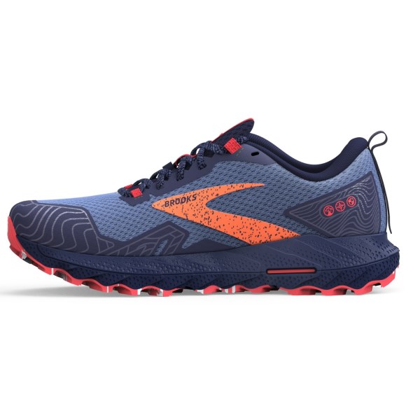 Brooks Cascadia 17 GTX - Womens Trail Running Shoes - Navy/Bittersweet/Peacoat