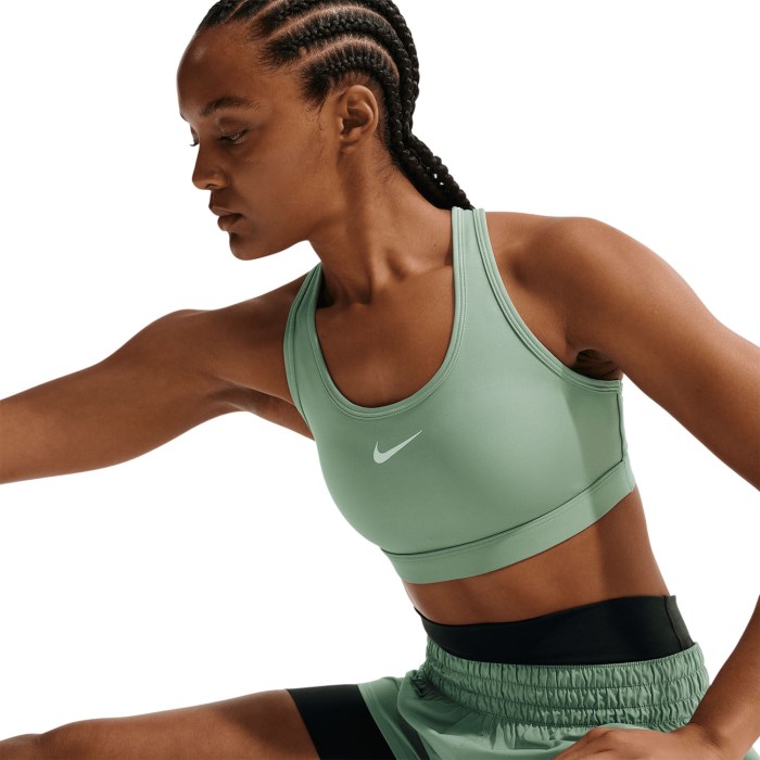 Nike Swoosh Padded Womens Sports Bra - Steam/White - image 4