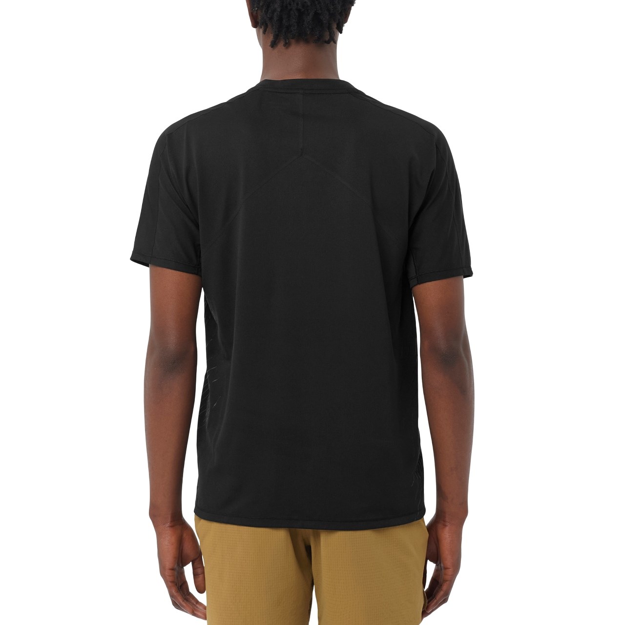 Salomon Sense Aero Mens GFX Short Sleeve T-Shirt - Deep Black/Black