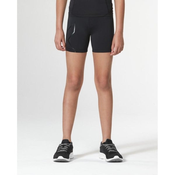 2XU Kids Girls Compression Half Short - Black/Nero