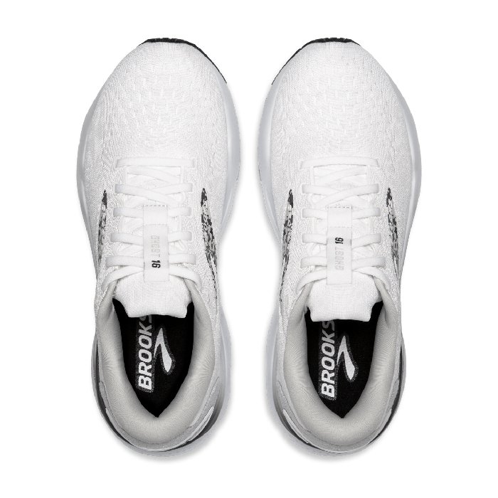 Brooks Ghost 16 - Womens Running Shoes - White/Oyster/Lava