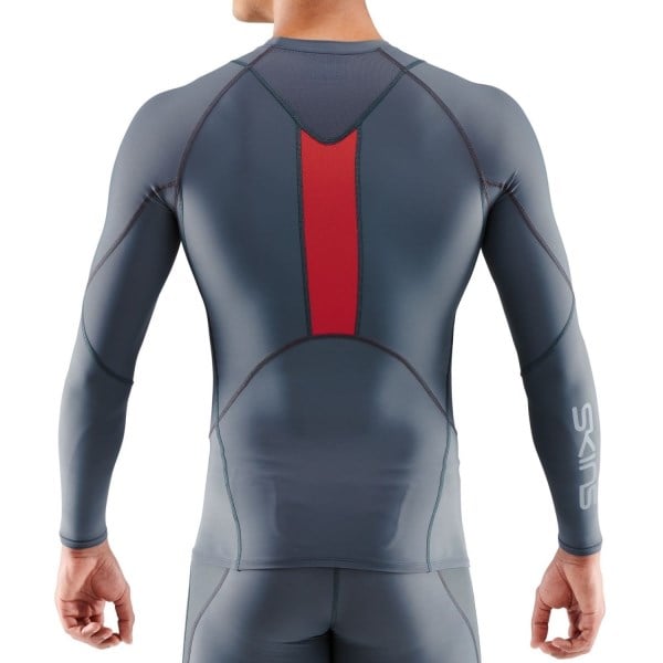 Skins Series-3 Mens Compression Long Sleeve Top - Charcoal