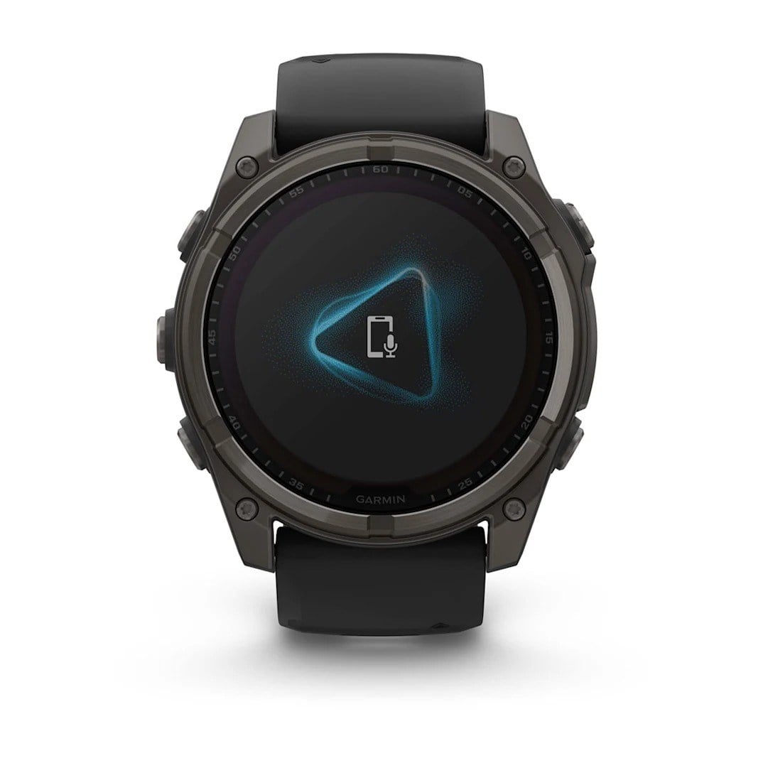 Garmin Fenix 8 Solar 51mm Sapphire Edition Titanium Watch - Carbon Grey Titanium with Black/Pebble - Carbon Grey Titanium with Black/Pebble Grey Silicone Band - image 10