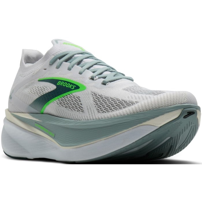 Brooks Hyperion Max 3 - Mens Running Shoes - White/Gray Mist/Green