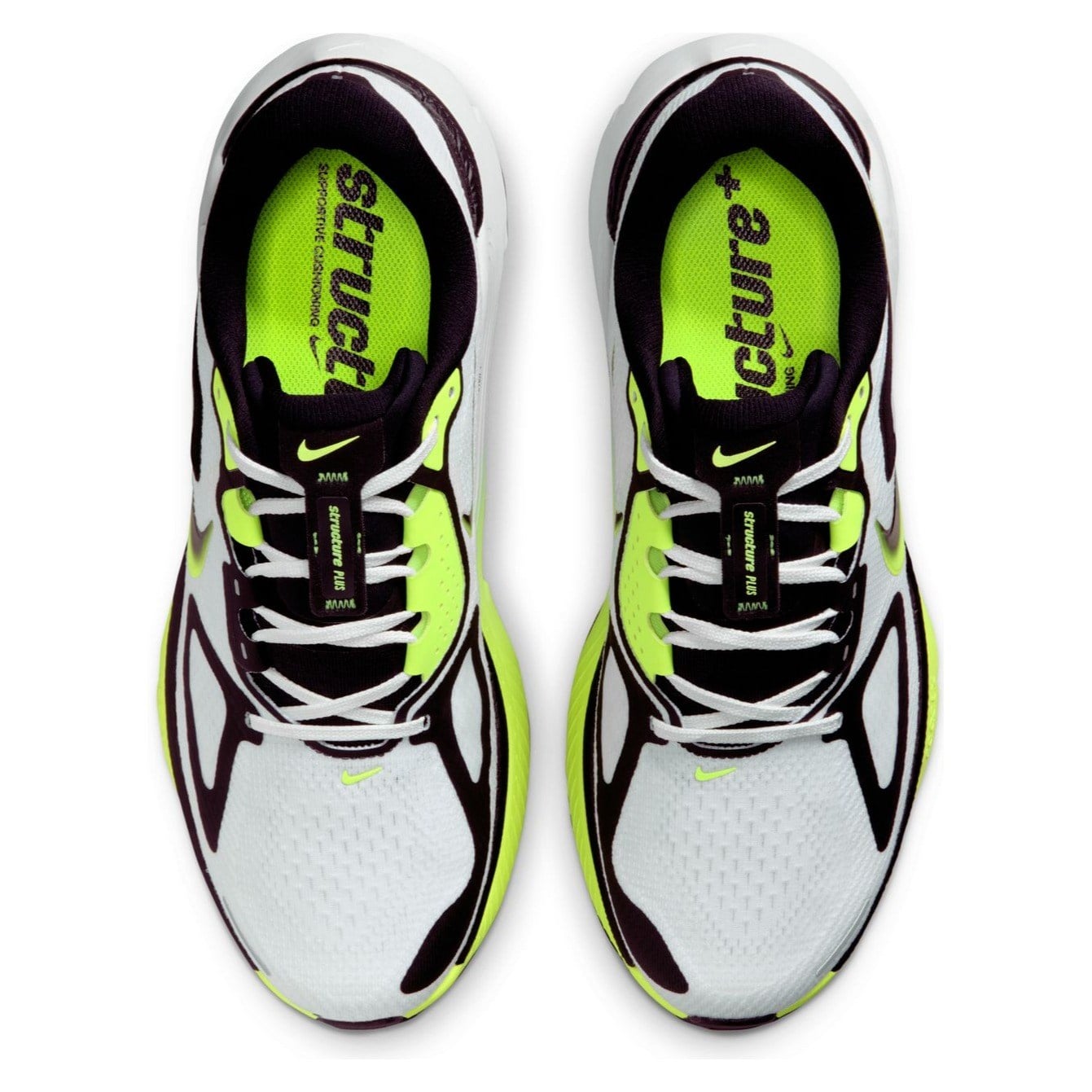 Nike Structure Plus - Mens Running Shoes - White/Black/Volt
