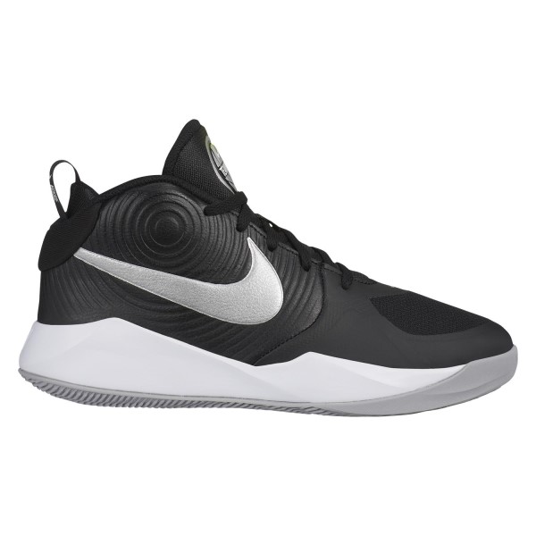 Nike Team Hustle D 9 GS - Kids Basketball Shoes - Black/Metallic Silver