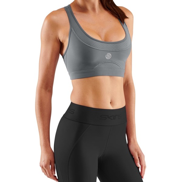 Skins Series-3 Elite Womens Compression Sports Bra - Charcoal