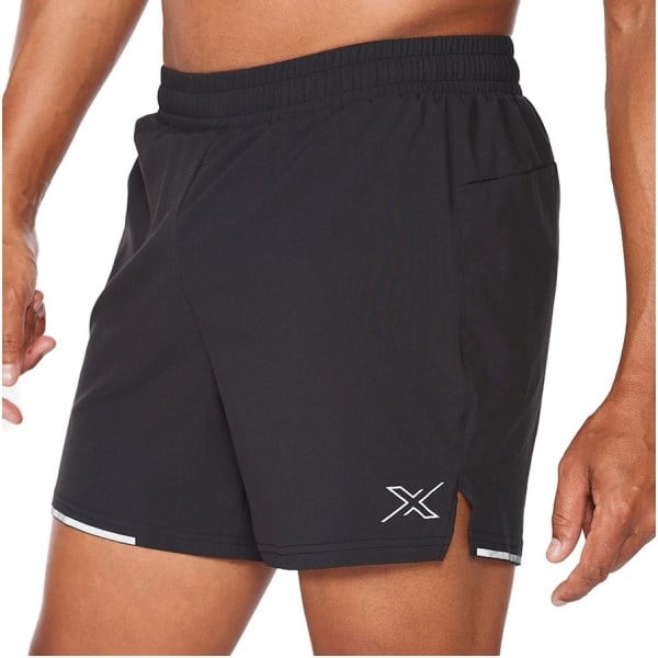 2XU Aero 5 Inch Mens Running Shorts - Black/Silver Reflective
