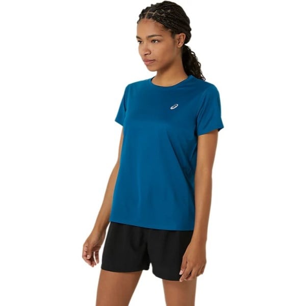 Asics Silver Womens Short Sleeve Running T-Shirt - Rich Navy