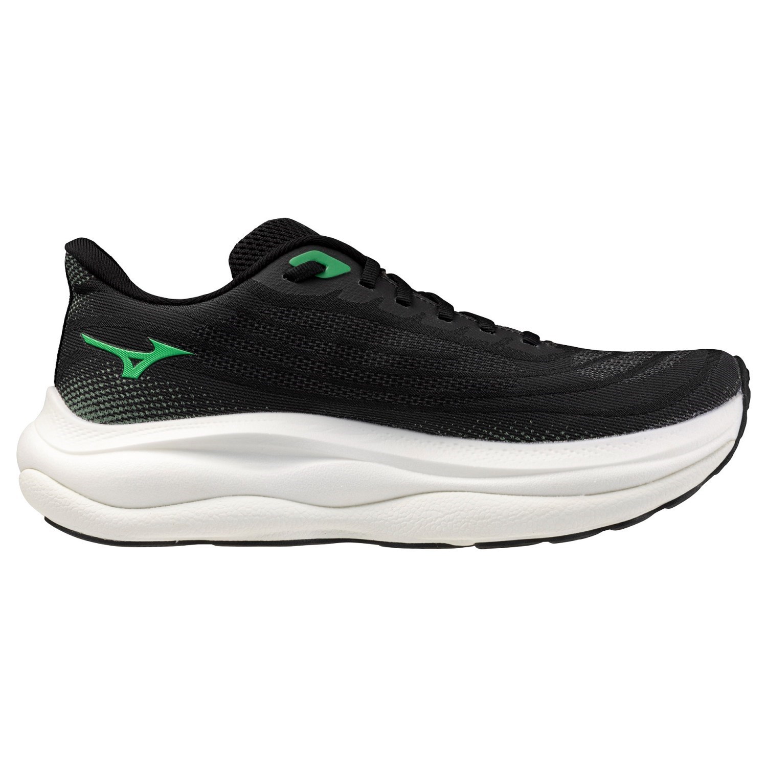 Mizuno Wave Sky 9 - Mens Running Shoes - Black/Goblin Green/Alpine Green