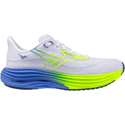 Mizuno Wave Rider 29 - Womens Running Shoes - White/Lightning Yellow/Ultramarine
